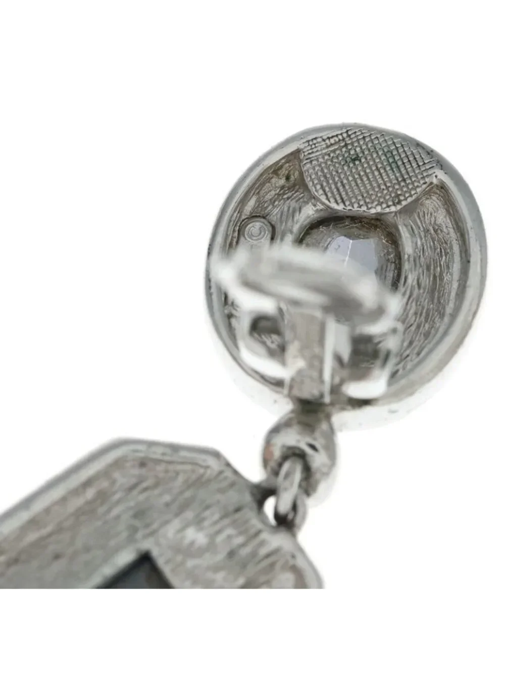 Dior Vintage Silver Earrings Clear - Picture 6 of 6